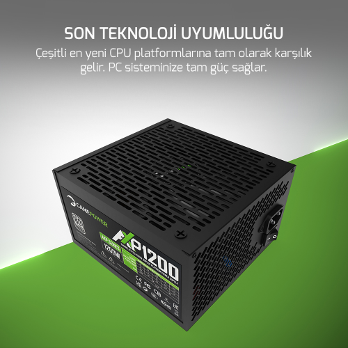 GamePower AXP-1200 14CM 1200W Platinum 80+ ATX 3.0 PCI-E 5.0 Power Supply - 5 Yıl Garantili