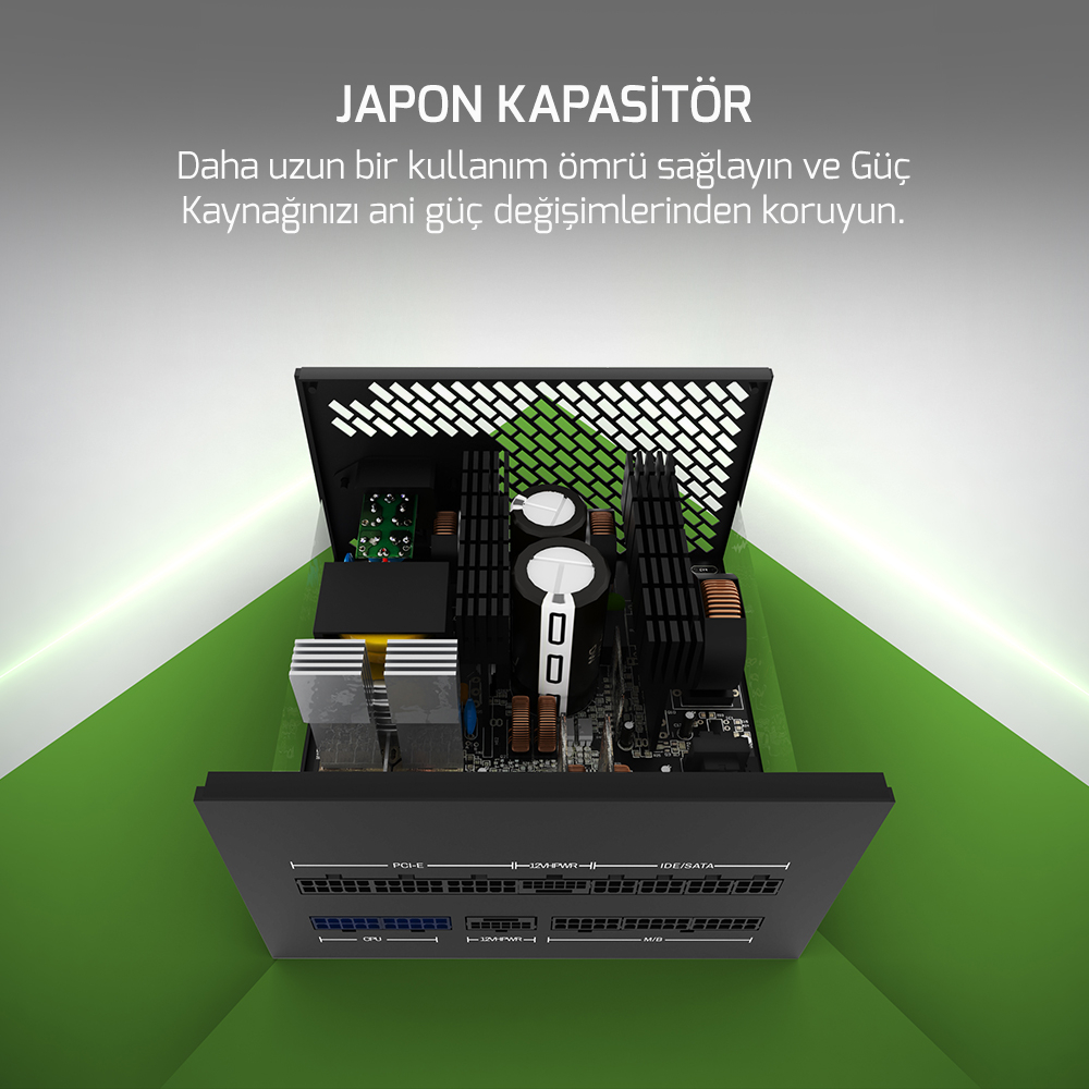 GamePower AXP-1200 14CM 1200W Platinum 80+ ATX 3.0 PCI-E 5.0 Power Supply - 5 Yıl Garantili
