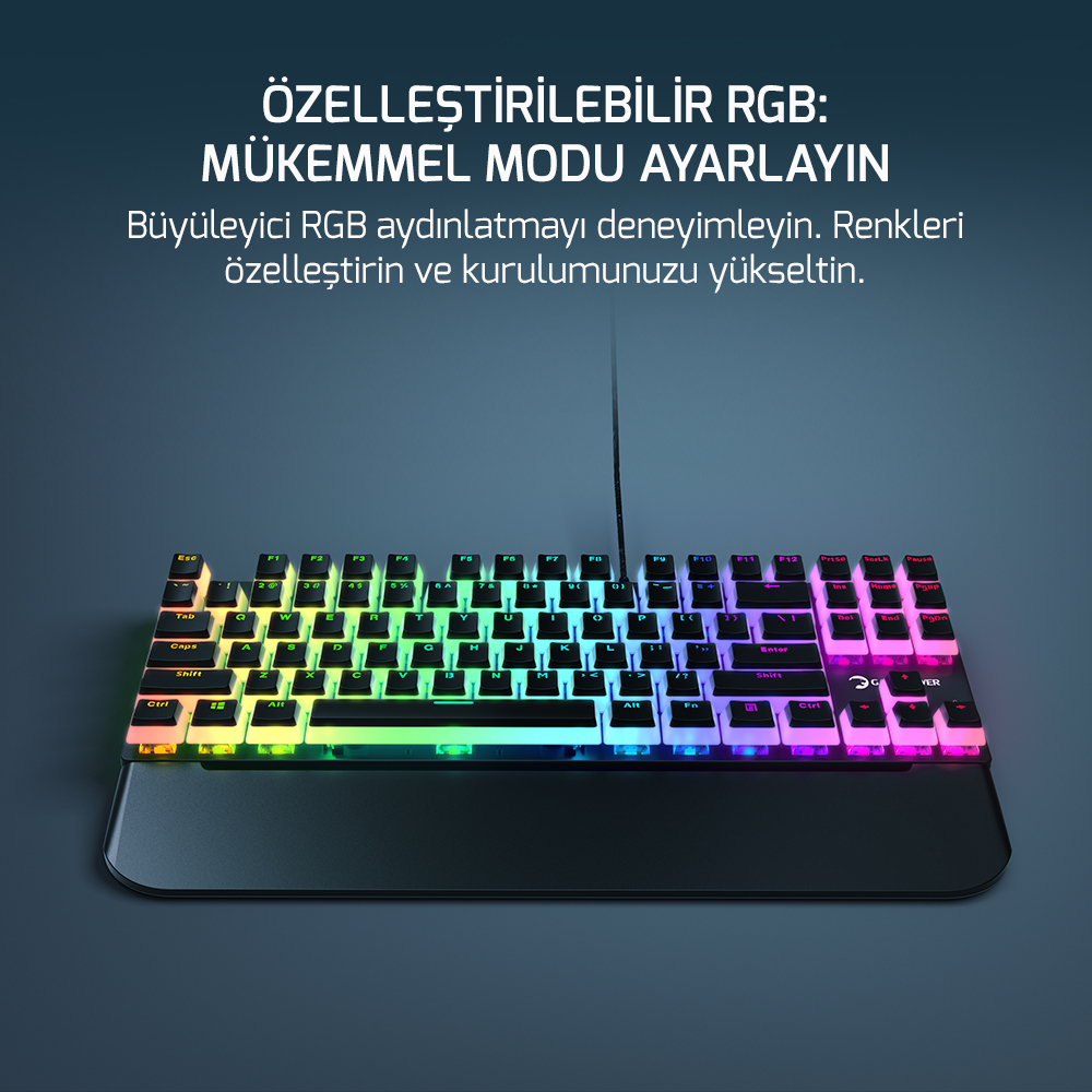 GamePower Suki TKL Mekanik Blue Outemu Switch Puding Keycaps İngilizce Q USB Gaming Klavye