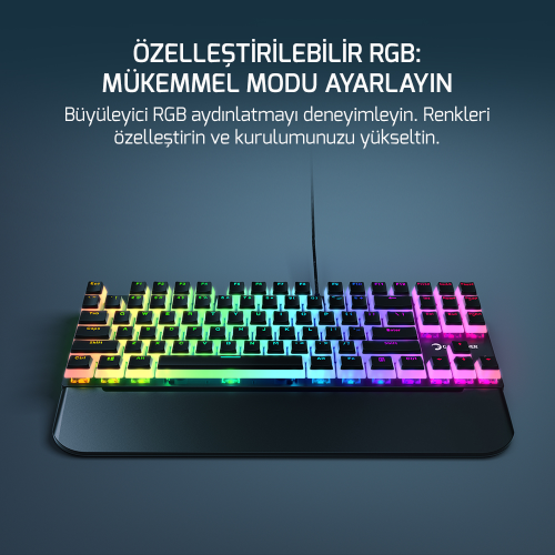 GamePower Suki TKL Mekanik Blue Outemu Switch Puding Keycaps İngilizce Q USB Gaming Klavye