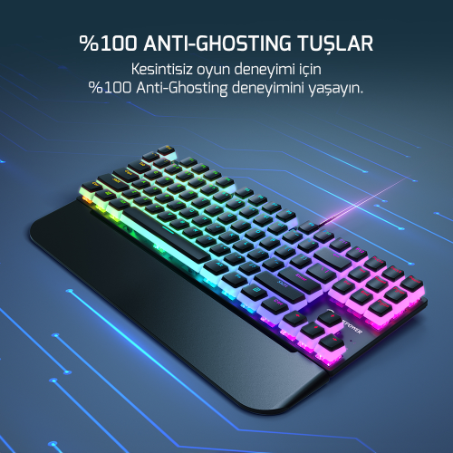 GamePower Suki TKL Mekanik Blue Outemu Switch Puding Keycaps İngilizce Q USB Gaming Klavye