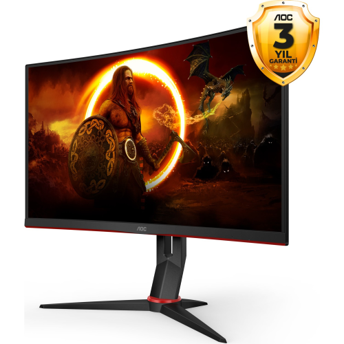 AOC CQ27G2SE/BK 27″ 1 ms 165Hz QHD VA Curved Gaming (Oyuncu) Monitör