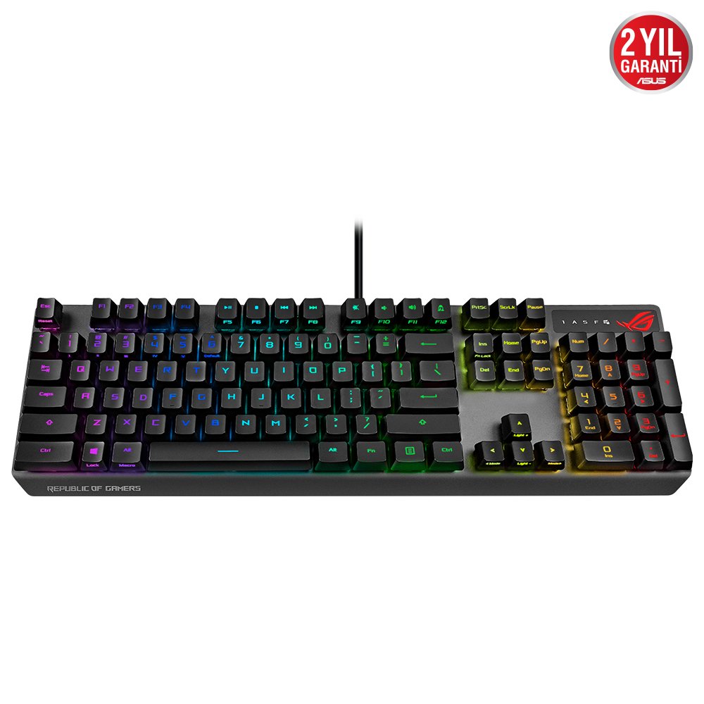 ASUS ROG Strix Scope RX Aura Sync Mekanik Blue Switch RGB Kablolu Gaming (Oyuncu) Klavye