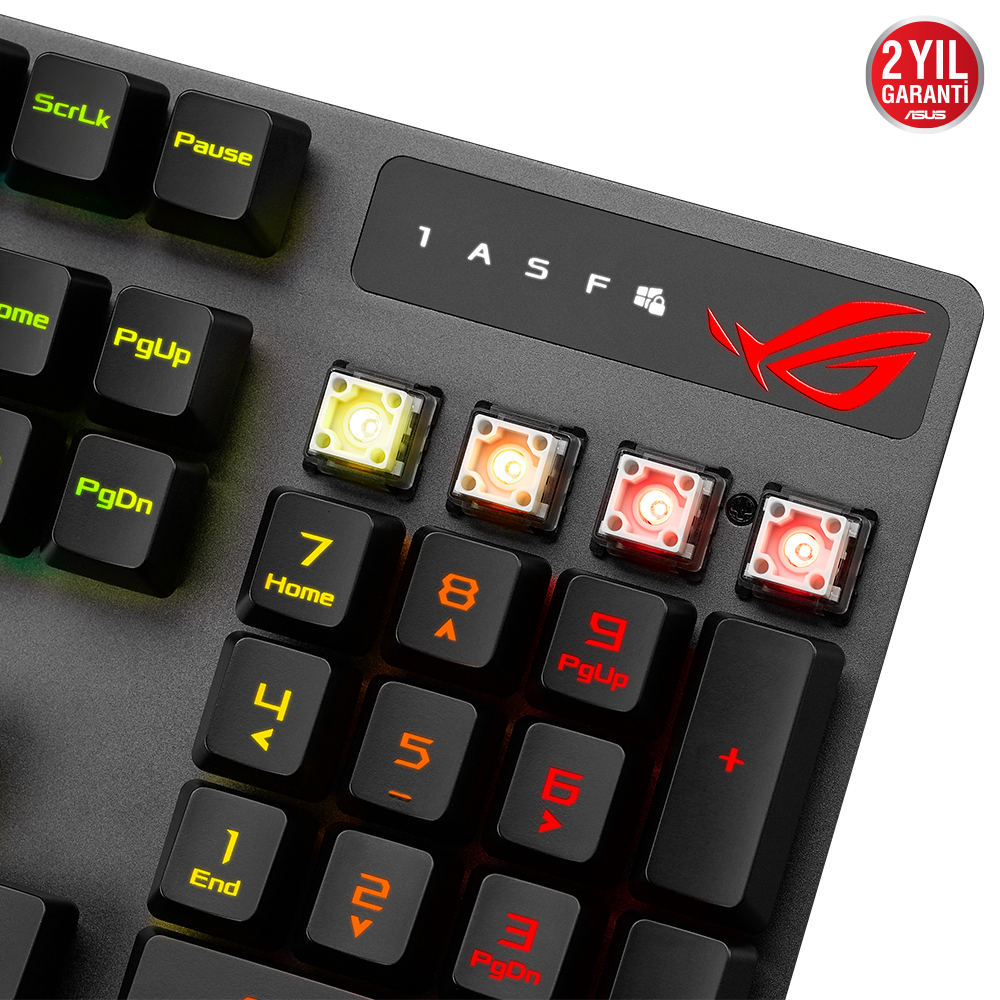 ASUS ROG Strix Scope RX Aura Sync Mekanik Blue Switch RGB Kablolu Gaming (Oyuncu) Klavye