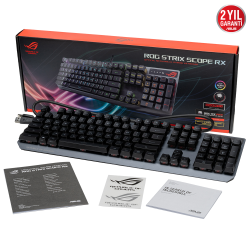 ASUS ROG Strix Scope RX Aura Sync Mekanik Blue Switch RGB Kablolu Gaming (Oyuncu) Klavye