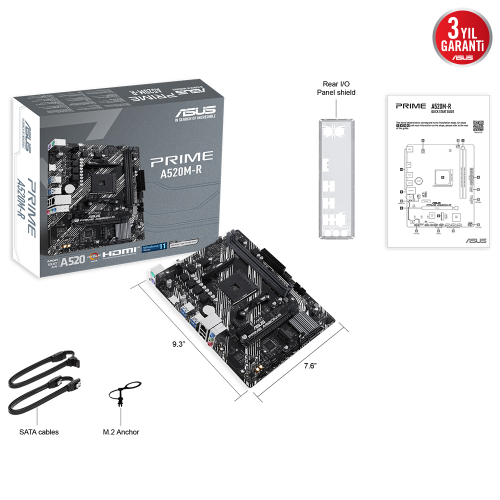 ASUS Prime A520M-R AMD Soket AM4 DDR4 5100MHz mATX Anakart