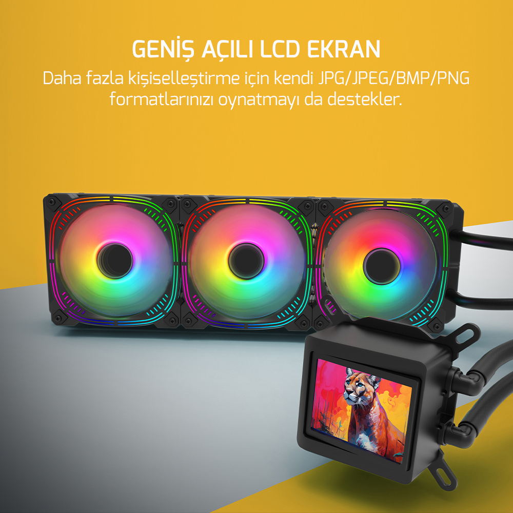 Gamepower Skadi Elite LCD 240 ARGB 240mm Sıvı İşlemci Soğutucu AM5 ve LGA1700 Uyumlu