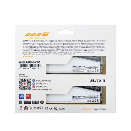 Patriot Viper Elite 5 RGB TUF PVER548G66C34KT 48GB (2x24GB) DDR5 6600MHz CL34 Gaming Ram (Bellek) 