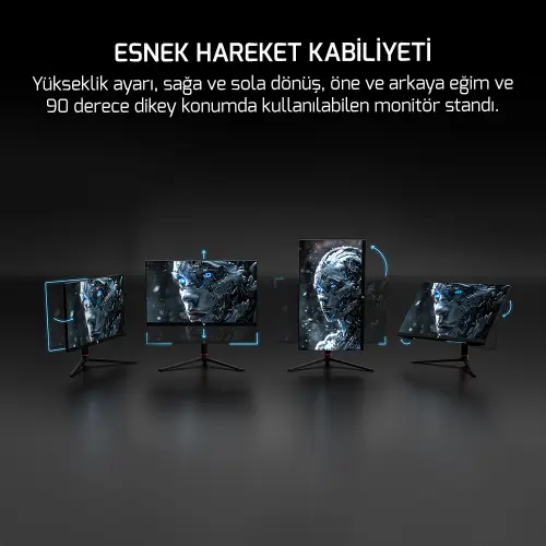 GamePower 24.5″ Scorp S10 RGB 500HZ 0.2MS FHD Flat FAST IPS Pivot HDR400 Speaker Gaming Monitör (Sıfır Ölü Piksel Garantili)