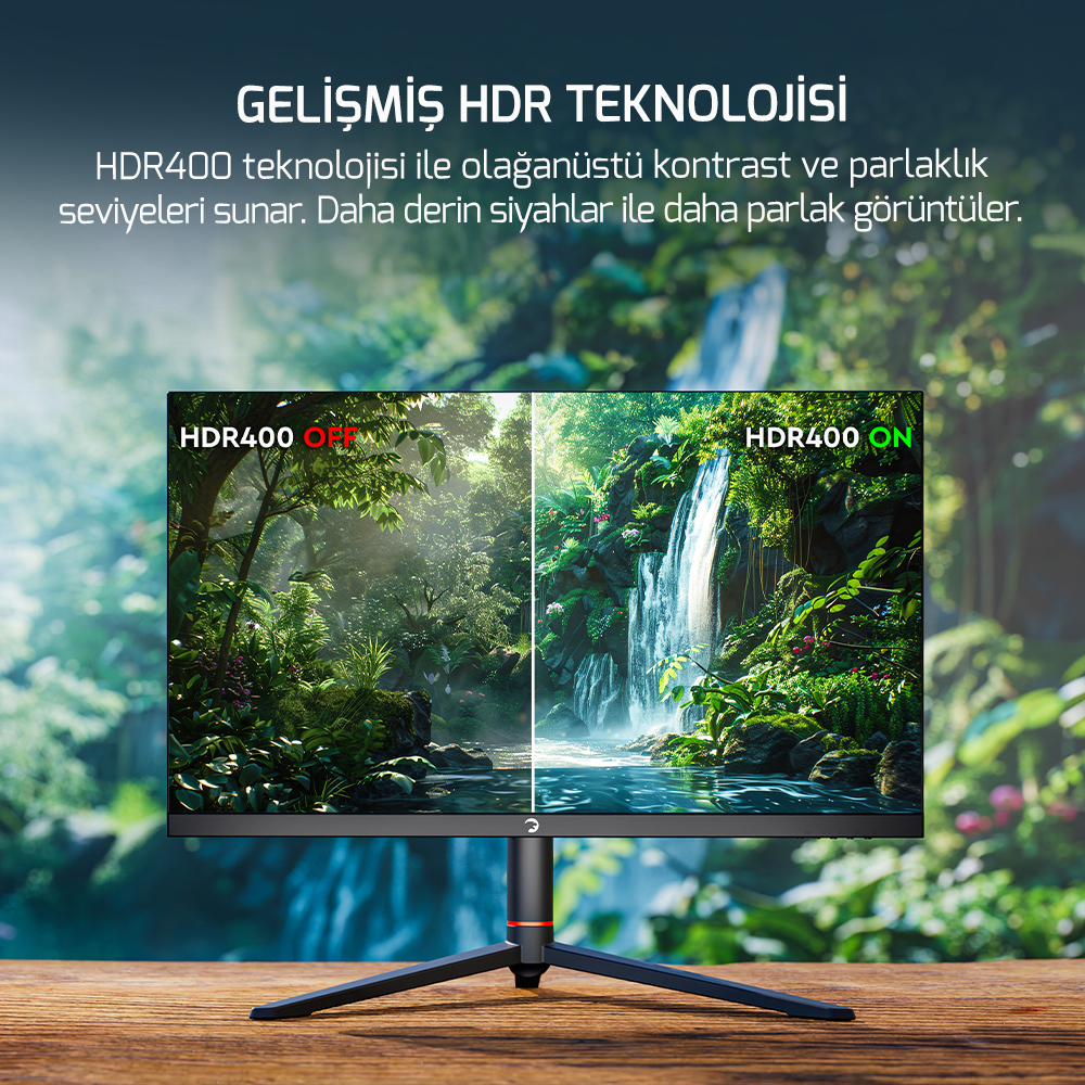 GamePower 24.5″ Scorp S10 RGB 500HZ 0.2MS FHD Flat FAST IPS Pivot HDR400 Speaker Gaming Monitör (Sıfır Ölü Piksel Garantili)