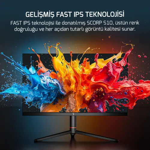 GamePower 24.5″ Scorp S10 RGB 500HZ 0.2MS FHD Flat FAST IPS Pivot HDR400 Speaker Gaming Monitör (Sıfır Ölü Piksel Garantili)