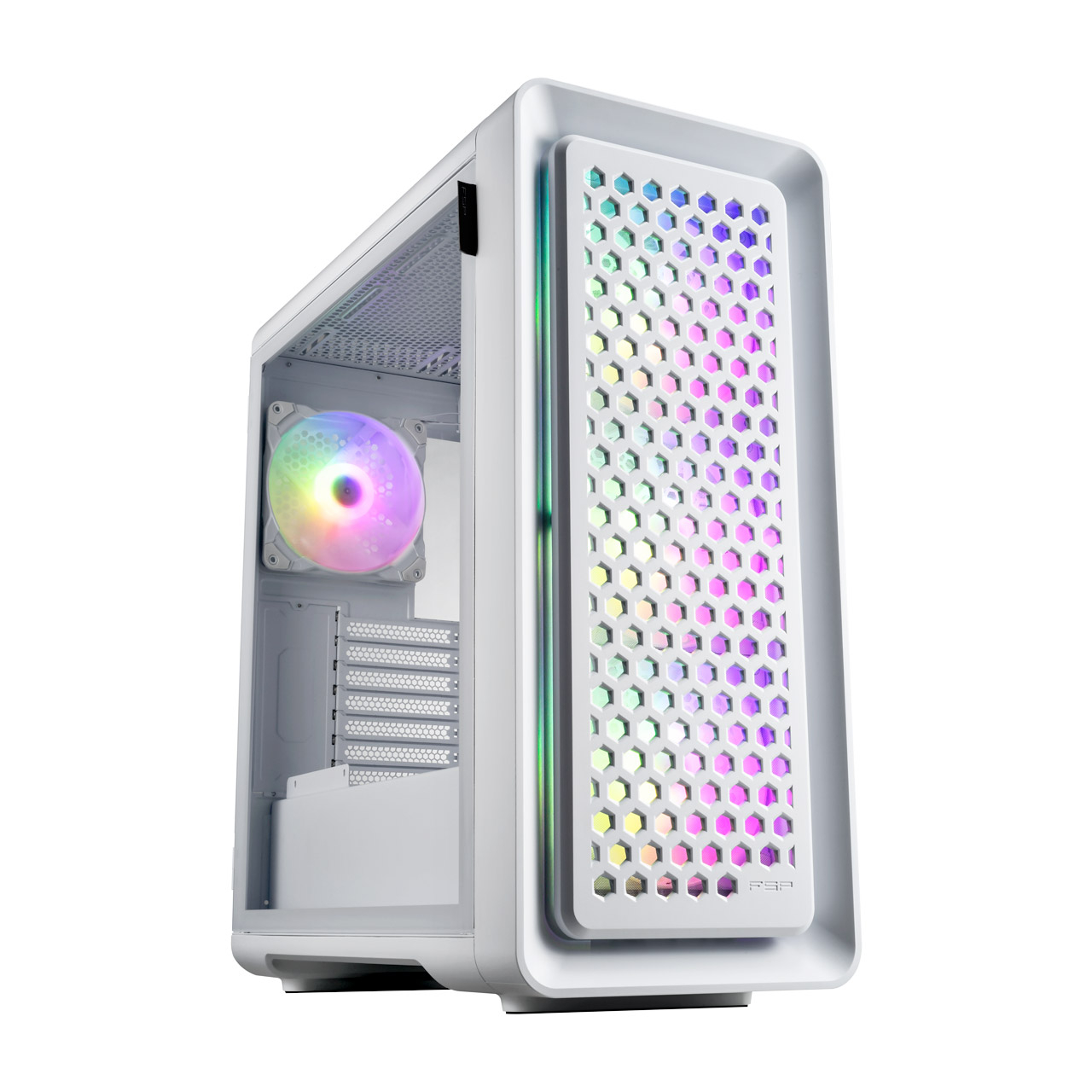 FSP CUT593P White E-ATX 4x140mm ARGB Fan Temperli Cam USB 3.0 Mesh ATX Mid-Tower Gaming (Oyuncu) Kasa