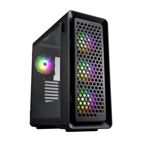 FSP CUT593P Black E-ATX 4x140mm ARGB Fan Temperli Cam USB 3.0 Mesh ATX Mid-Tower Gaming (Oyuncu) Kasa