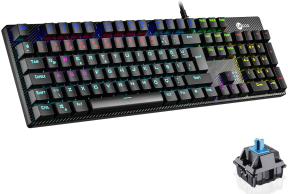 Lenovo Lecoo KG1101 Blue Switch RGB Mekanik Türkçe Q Siyah Gaming (Oyuncu) Klavye