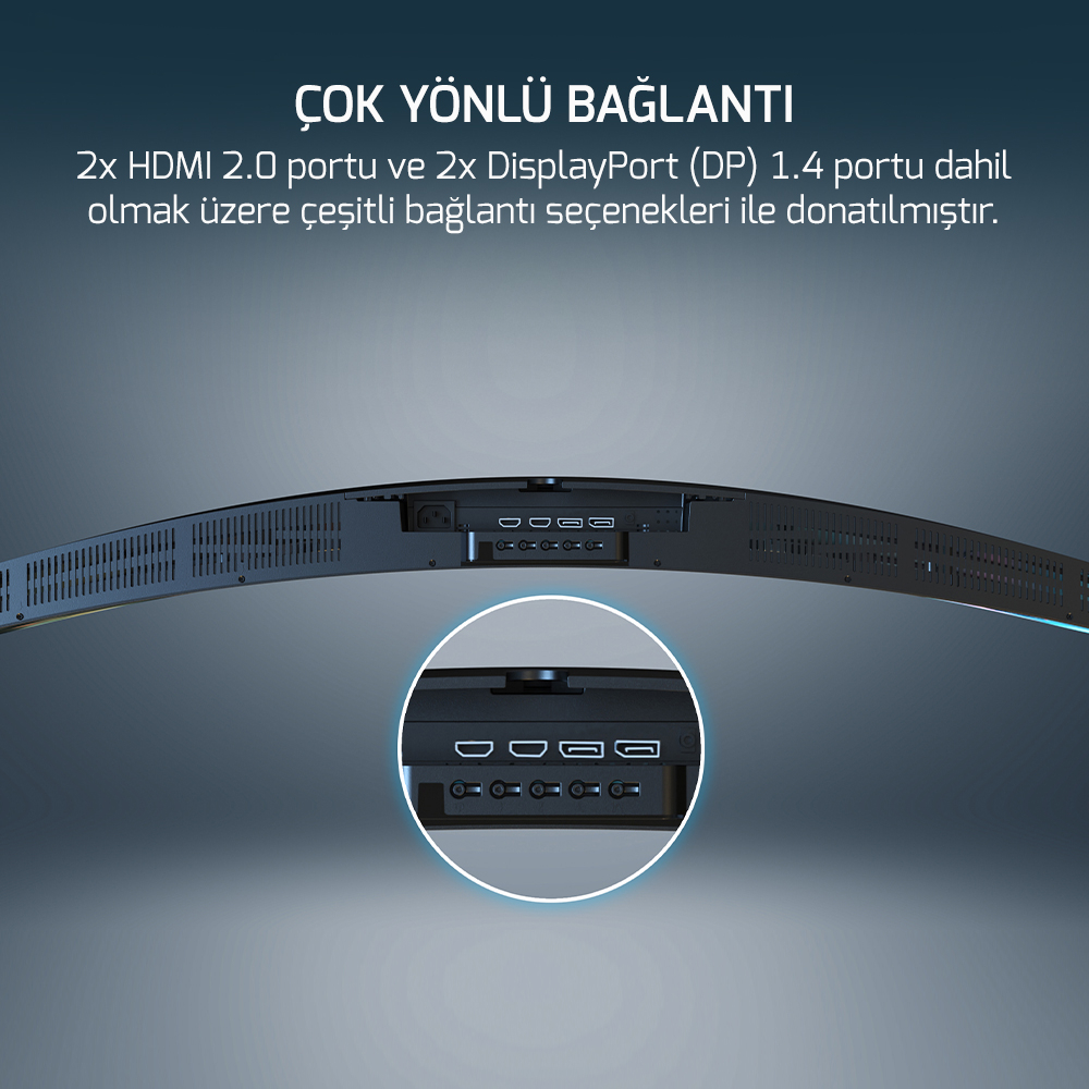 GamePower WQ49 49'' 1ms 144Hz Curved DFHD 3840*1080 Gaming Monitör (Sıfır Ölü Piksel Garantili)