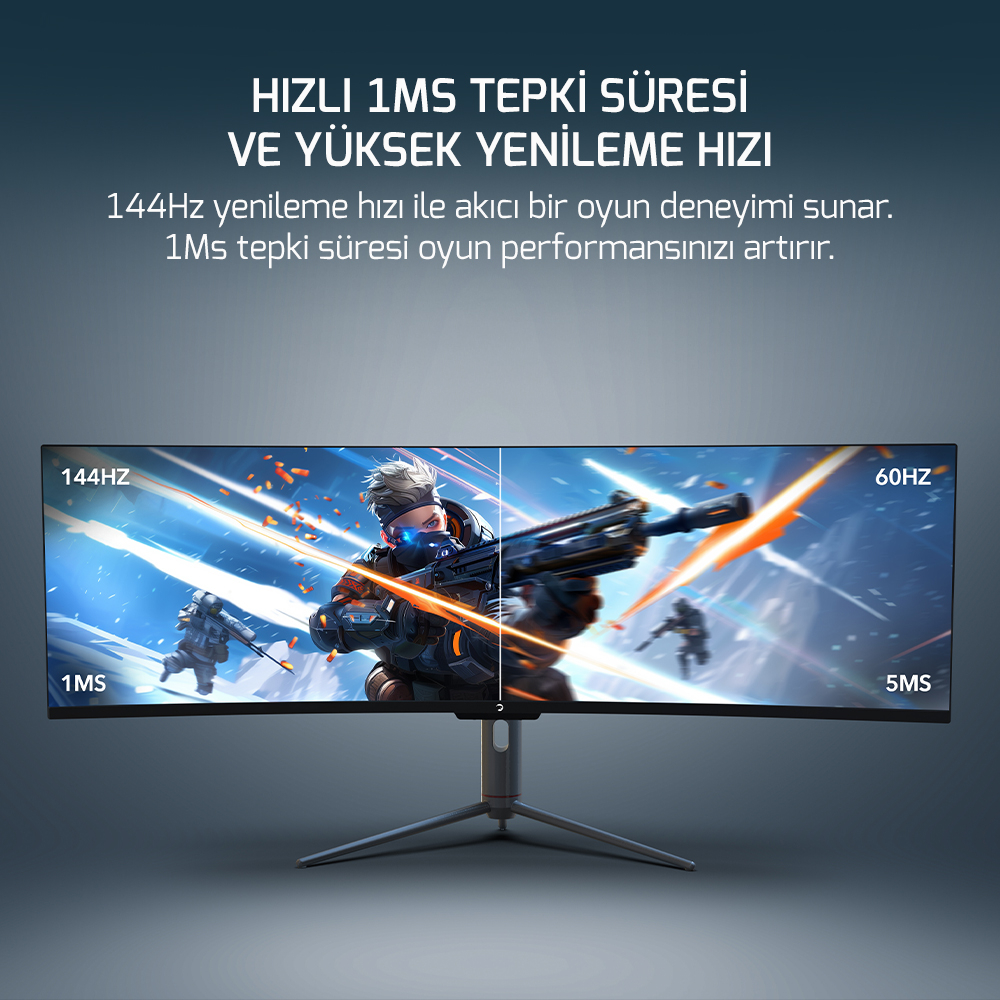 GamePower WQ49 49'' 1ms 144Hz Curved DFHD 3840*1080 Gaming Monitör (Sıfır Ölü Piksel Garantili)