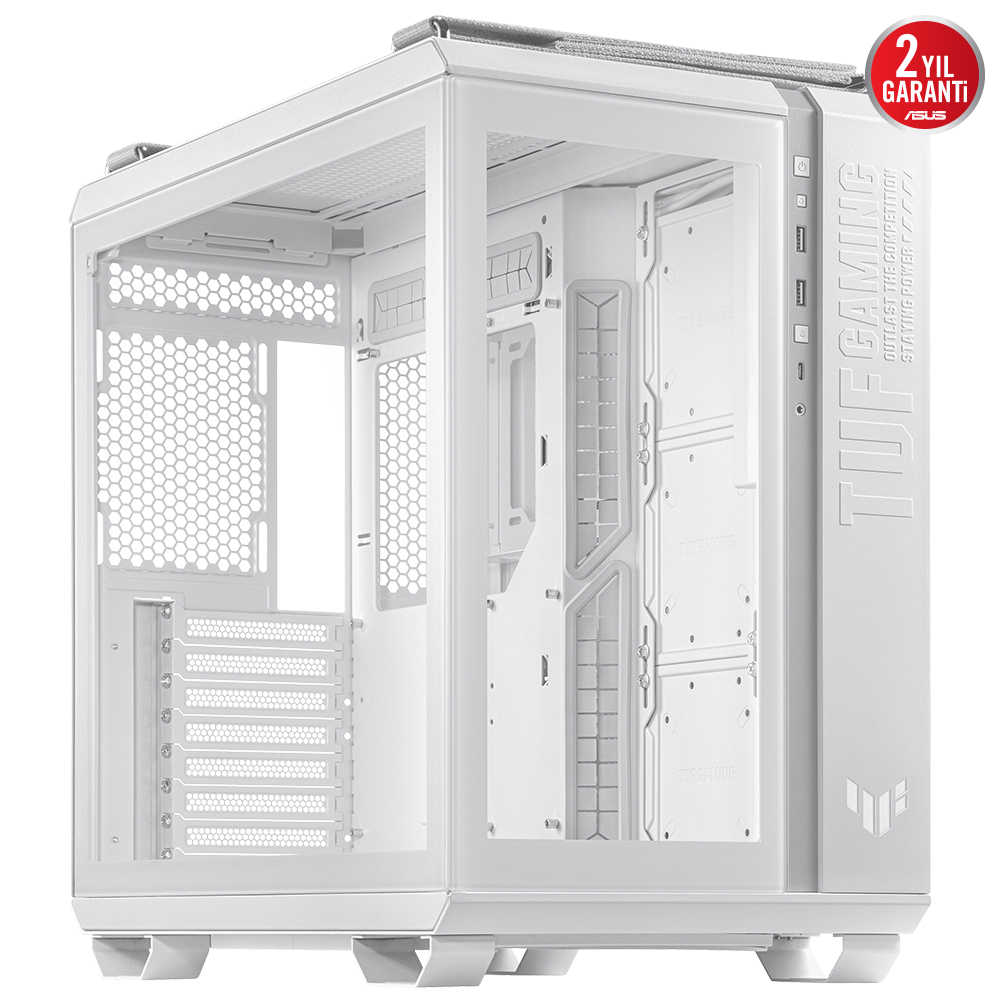 ASUS TUF Gaming GT502 PLUS Temperli Cam USB Type-C Beyaz ATX Mid-Tower Gaming Kasa