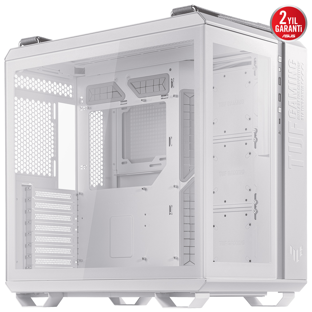 ASUS TUF Gaming GT502 PLUS Temperli Cam USB Type-C Beyaz ATX Mid-Tower Gaming Kasa