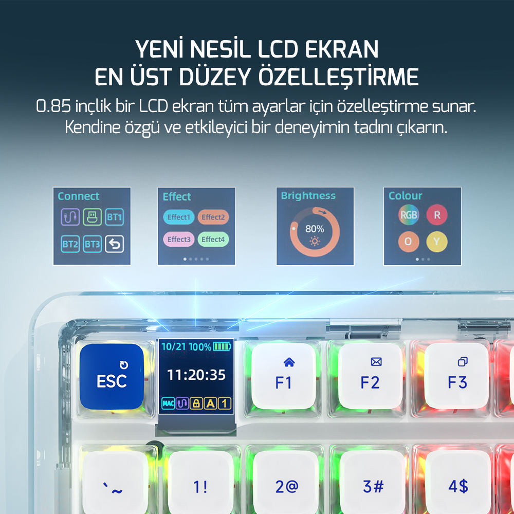 GamePower Gasket Pro X RGB Wireless/Bluetooth/Kablolu Mekanik Hot-Swap Yağlı Switch Gasket Gaming Klavye