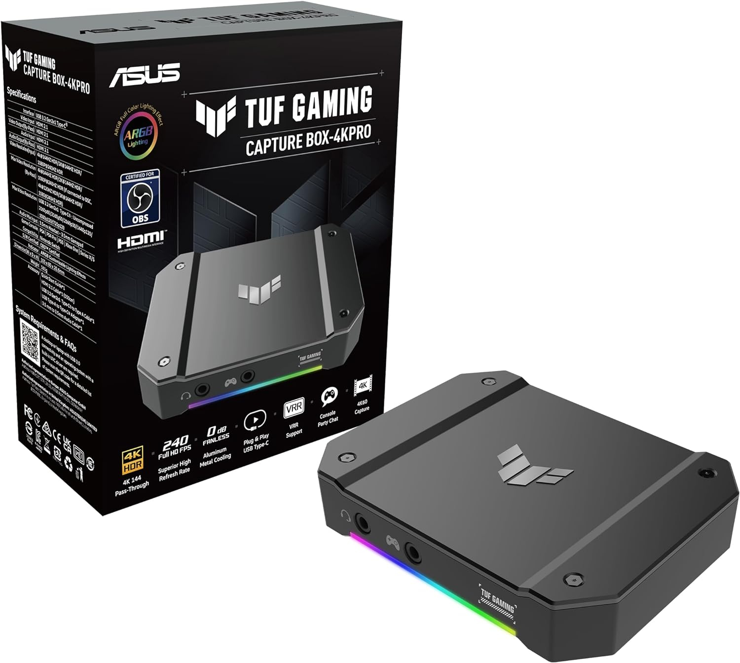 ASUS TUF Gaming Capture Card 4K ile 60 fps 2K ile 120 fps HDMI 2.1