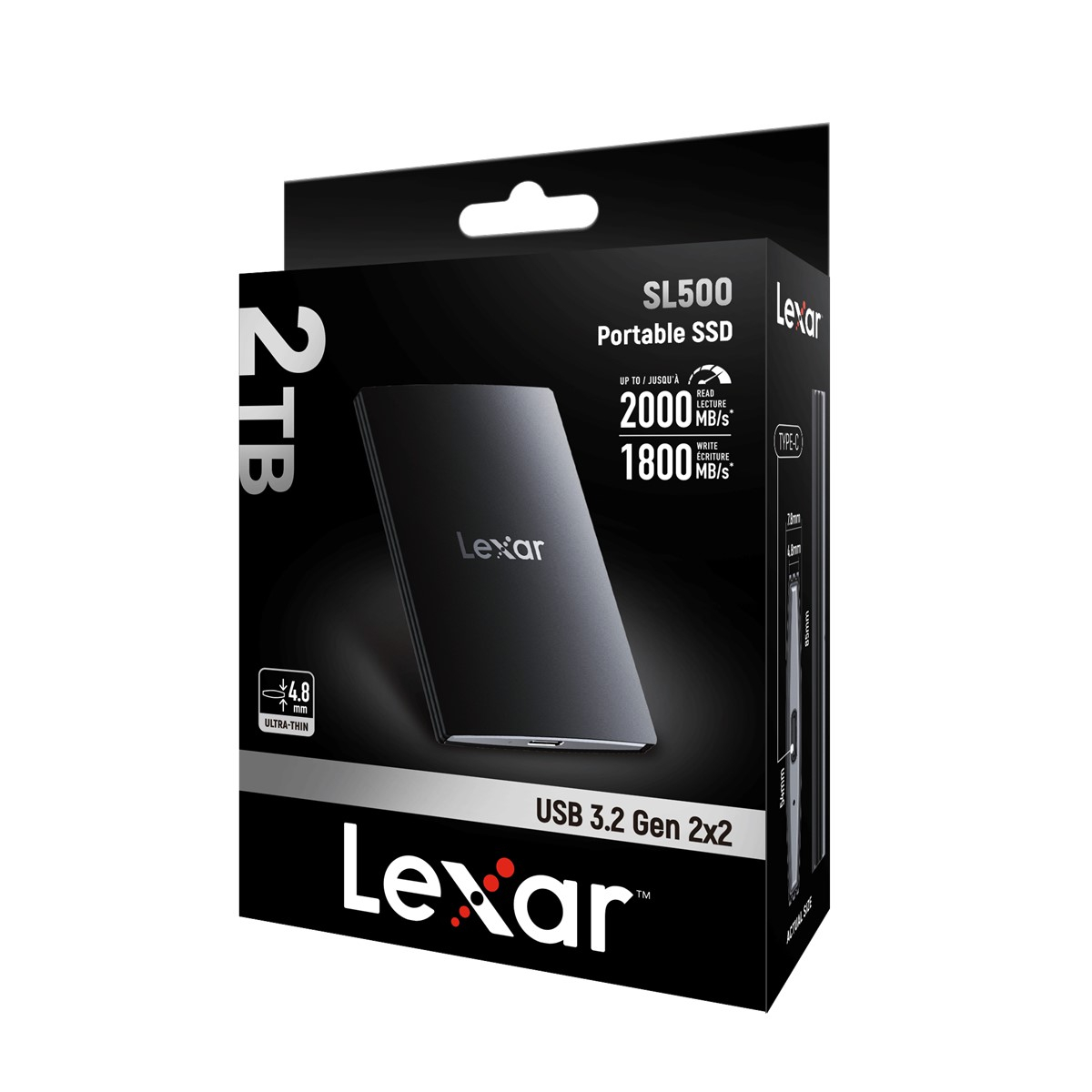 Lexar 2TB LSL500X002T-RNBNG EXT.SSD USB3.2 2000MB/ 1800MB/s SSD Disk
