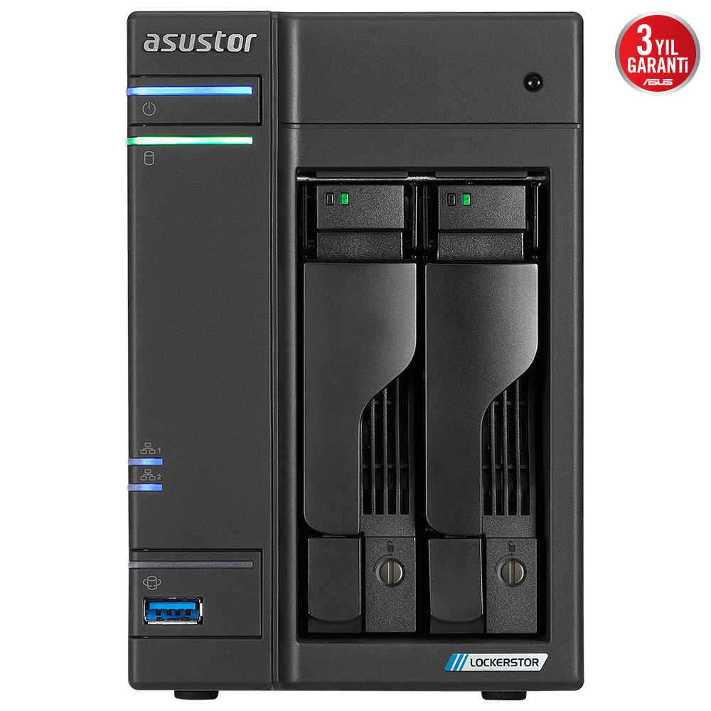 Asustor AS6702T Intel N5105 2 Yuvalı (2X22TB Desteği) 4GB DDR4 Nas Depolama Ünitesi