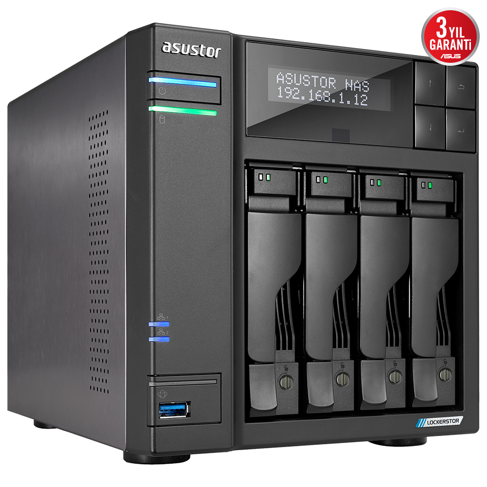 Asustor AS6704T Intel N5105 4 YUVALI (4X22TB Desteği) 4GB DDR4 Nas Depolama Ünitesi