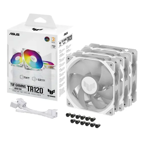 ASUS TUF TR120 120MM 3in1 Beyaz Kasa Fanı