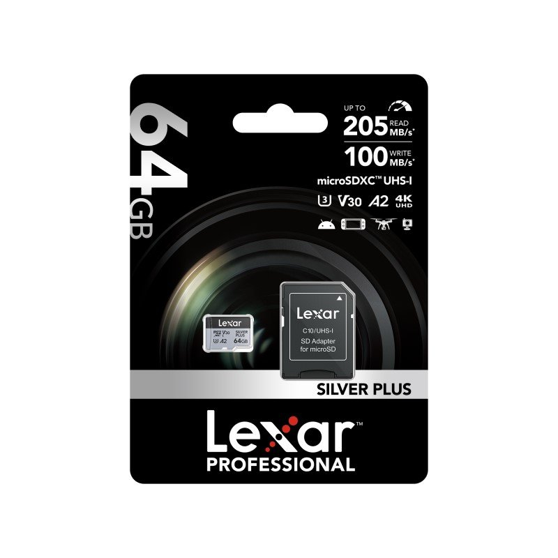 Lexar 64GB LMSSIPL064G-BNANG UHS-I 205MB/s 100MB/s MicroSD Hafıza Kartı
