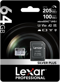 Lexar 64GB LMSSIPL064G-BNANG UHS-I 205MB/s 100MB/s MicroSD Hafıza Kartı