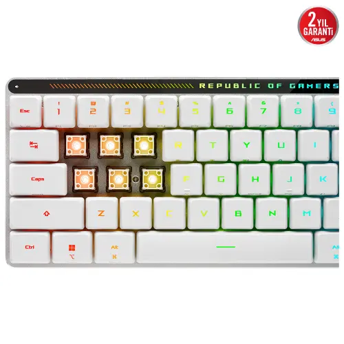 ASUS ROG Falchion RX Low Profile Red Switch RGB Kablosuz TR Mekanik Beyaz Gaming Klavye