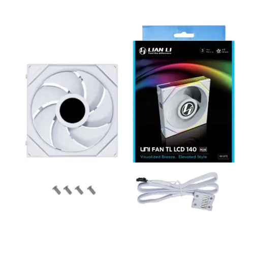 Lian Li UNI FAN TL LCD 1x140mm Beyaz Kasa Fanı (G99.14TLLCD1W.00)