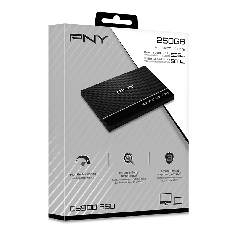 PNY CS900 250GB 535/500MB/s 2,5″ SATA3 SSD Disk (SSD7CS900-250-RB)