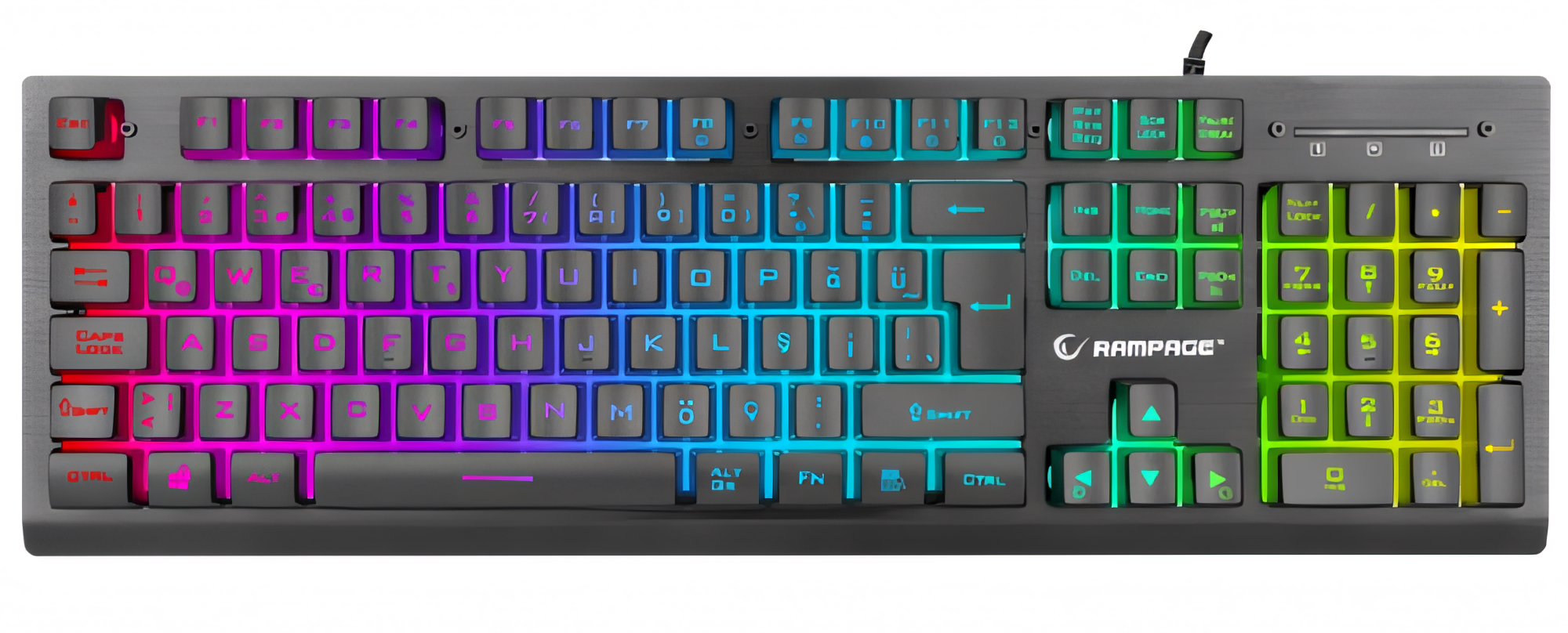 Rampage MIRACLE K2 Siyah USB RGB Aydınlatmalı Q Gaming (Oyuncu) Klavye