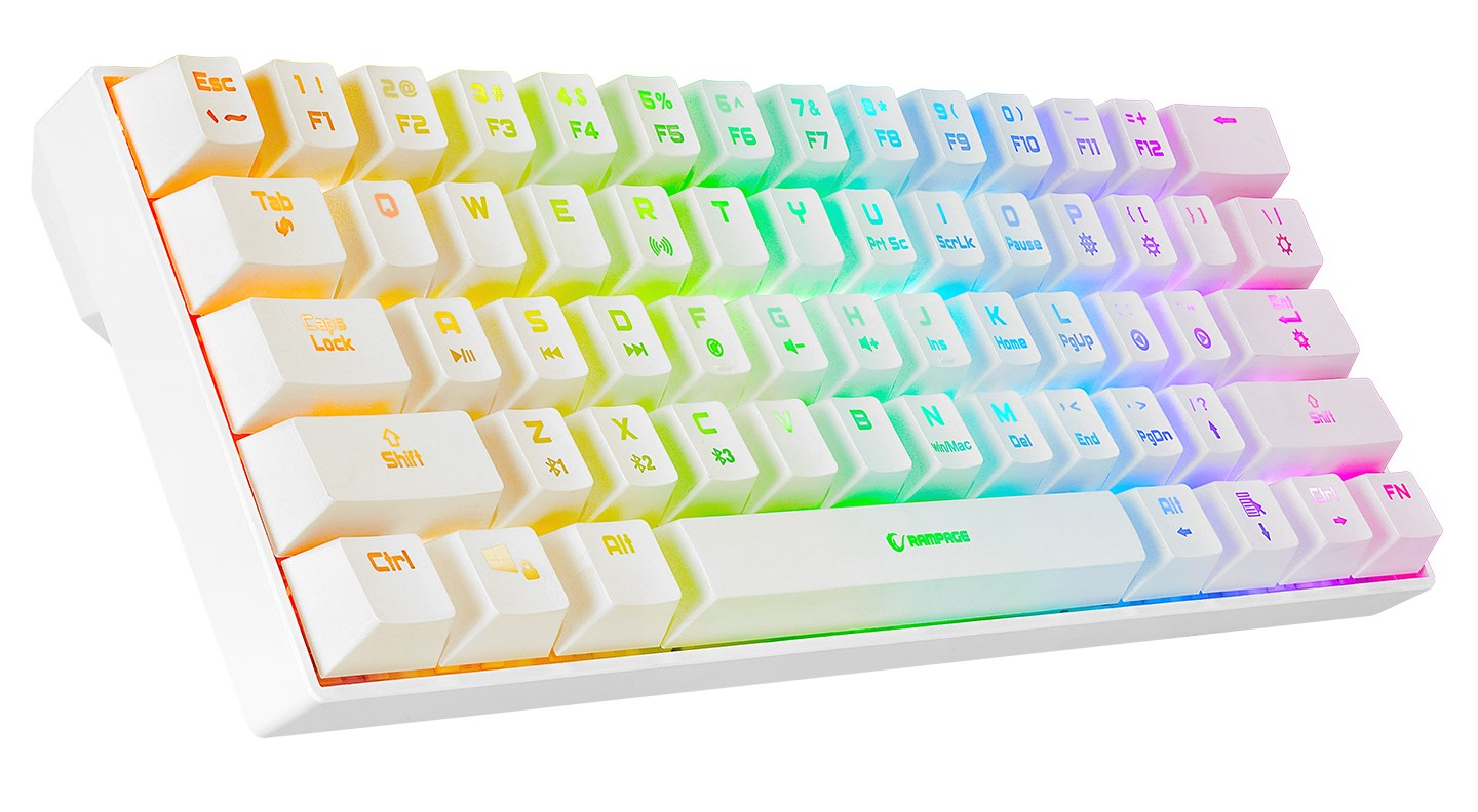 Rampage KB-RX63 B-ATOM Bluetooth RGB RED Switch Mekanik Q 63 Tuşlu Beyaz Gaming (Oyuncu) Klavye
