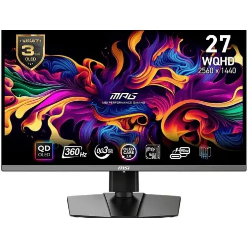 MSI 26.5” MPG 271QRX QD-OLED 2560x1440 (WQHD) QD-OLED 360HZ 0.03MS FreeSync Premium Pro Gaming (Oyuncu) Monitör