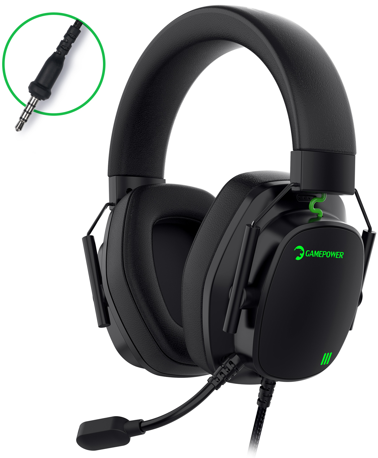 Gamepower Kai Titanium X Siyah Manyetik Pad Gaming Kulaklık (2*3.5mm Jak Dönüştürücü Kablo Hediyeli)