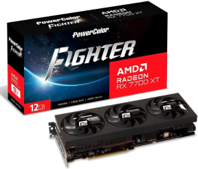 POWERCOLOR FIGHTER RX 7700XT 12G-F/OC 12GB GDDR6 192Bit DX12 Gaming (Oyuncu) Ekran Kartı