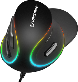 Rampage SMX-R618 TERRIFIC Siyah RGB Efektli 4000 DPI 6 Tuşlu Ergonomik Mouse