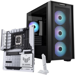 ASUS A21 Plus ARGB Siyah Mid Tower Gaming Kasa + Asus TUF Gaming Z790-BTF WIFI Anakart Bundle