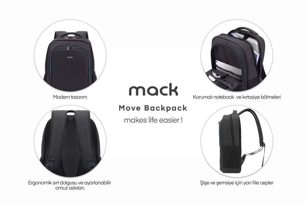 MACK MCC-505 15.6″ Move Notebook Siyah Sırt Çantası