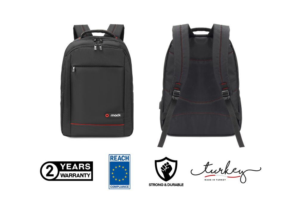 MACK MCC-006 15.6″ Office USB Girişli Notebook Sırt Çantası Siyah