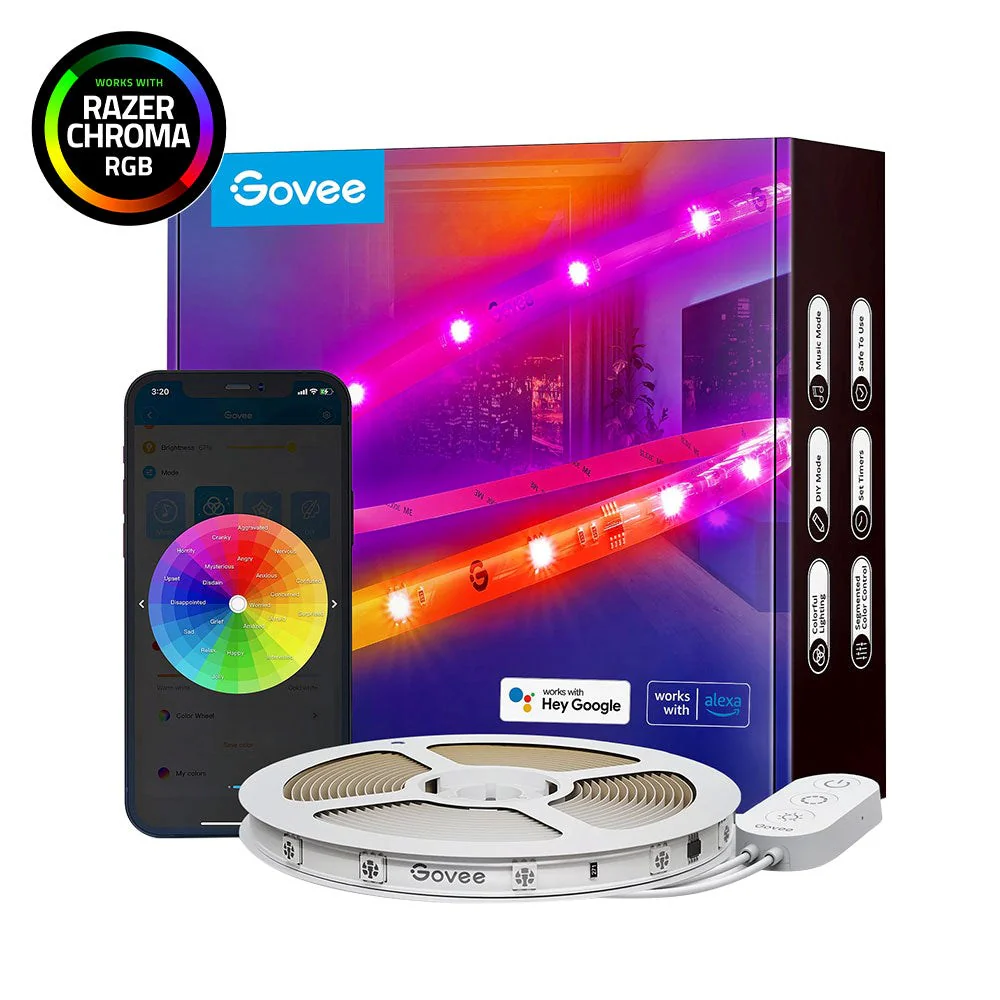 Govee Koruyucu Kaplamalı RGBIC LED Şerit Işıklar (10 M) - H619C