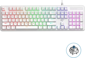 Havit Gamenote KB870L Beyaz Rgb Blue Switch Mekanik Gaming (Oyuncu) Klavye
