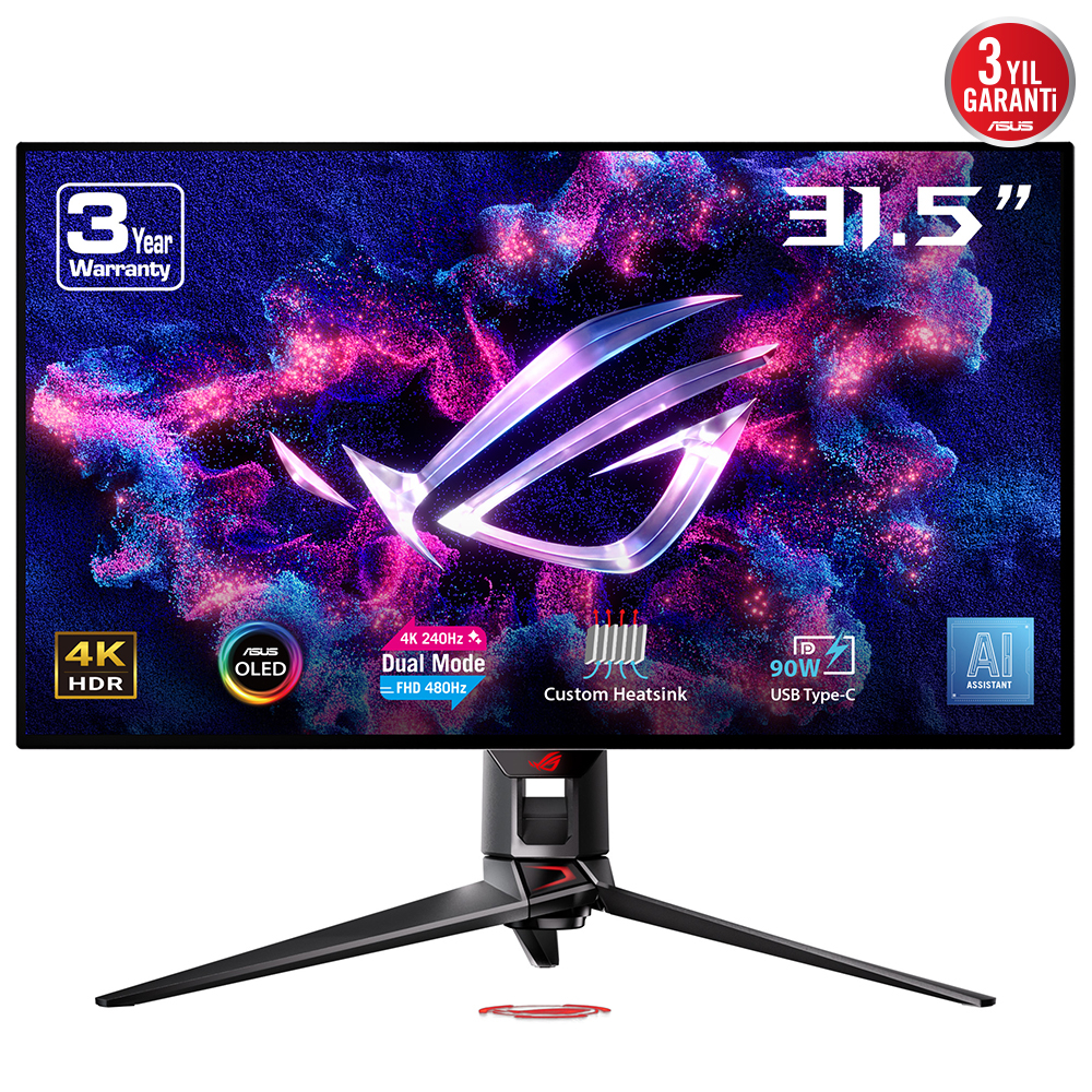 ASUS ROG Swift OLED PG32UCDP 32″ 4K 240Hz-FHD 480Hz 0.03ms G-Sync Gaming (Oyuncu) Monitör