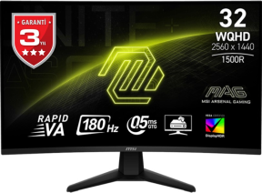 MSI MAG 32CQ6F 31,5″ 180Hz 0,5ms Rapid VA Adaptive-Sync WQHD Gaming (Oyuncu) Monitör