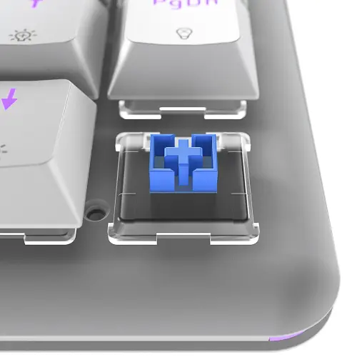 Rampage Rebel Beyaz Low Profile Blue Switch Mekanik Gaming (Oyuncu) Klavye