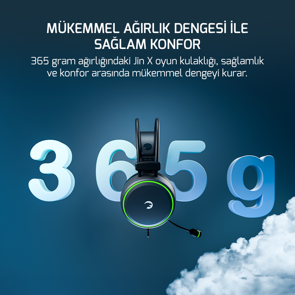 GamePower Jin X ENC 3.5mm Gaming Kulaklık (2*3.5mm Jak Dönüştürücü Kablo Hediyeli)