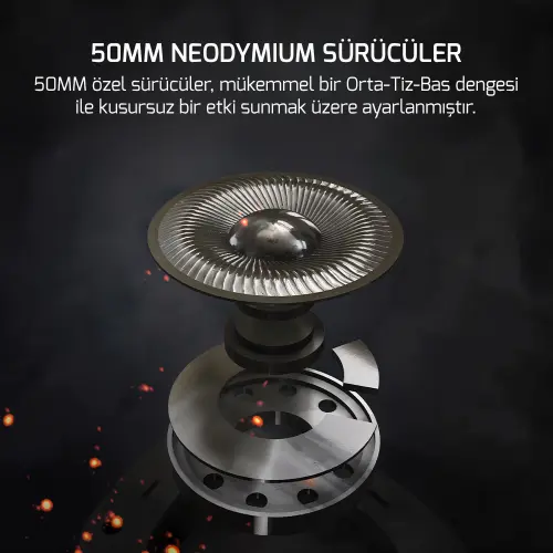 GamePower Jin X ENC 3.5mm Gaming Kulaklık (2*3.5mm Jak Dönüştürücü Kablo Hediyeli) 