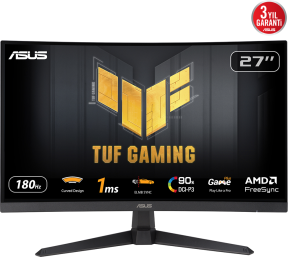 ASUS TUF Gaming VG27VQ3B 27″ 1ms 180Hz FreeSync Adaptive Sync Curved VA FHD Gaming (Oyuncu) Monitör